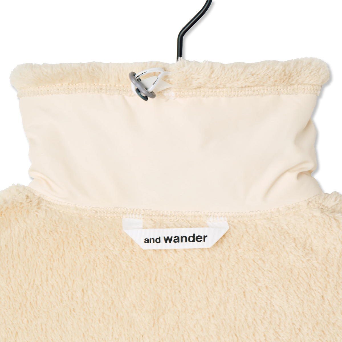 And Wander High Loft Fleece Jacket Off White - Detail 2