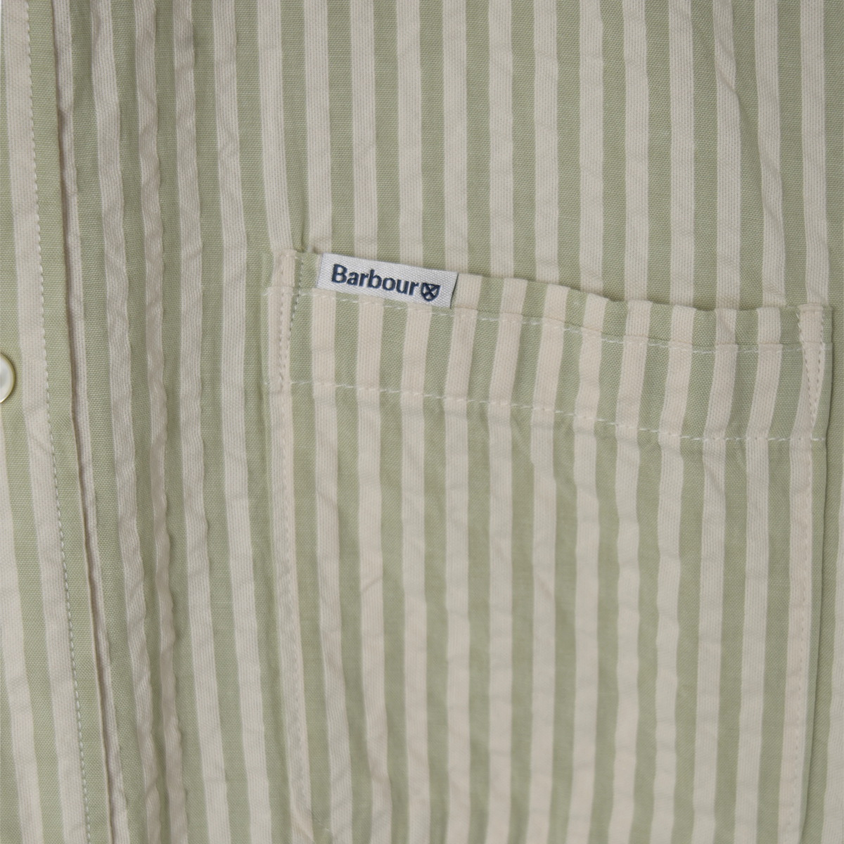 Barbour Cresswell Seersucker Summer Fit Shirt Sea Green - Detail 1