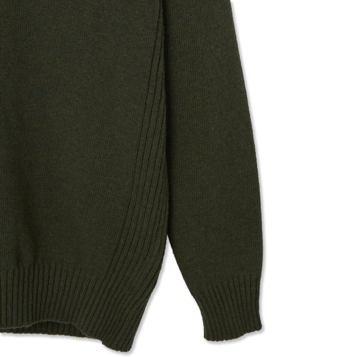 Barbour Essential Lambswool Half Zip Knitted Jumper Mid Olive - Detail 3
