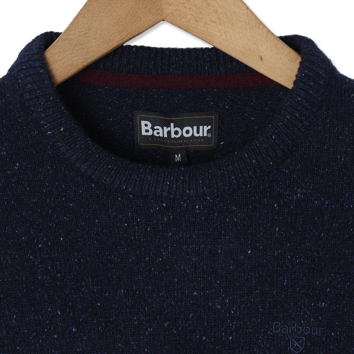 Barbour Essential Tisbury Crew Neck Sweater Navy - Detail 2