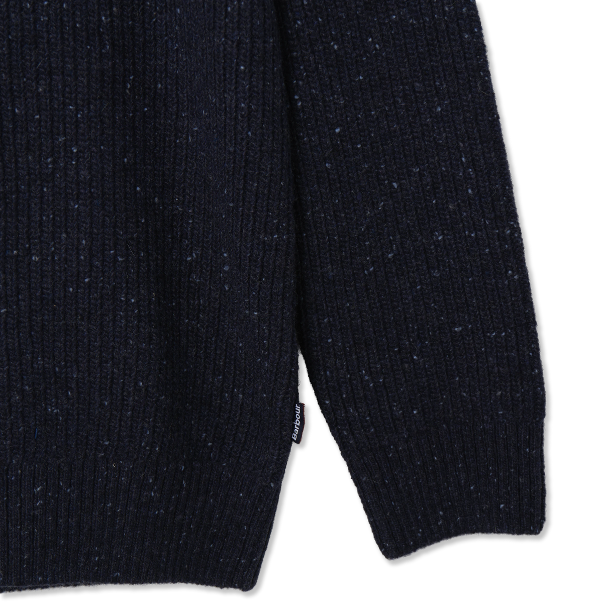 Barbour Essentials Fleck Half Zip Navy - Detail 3