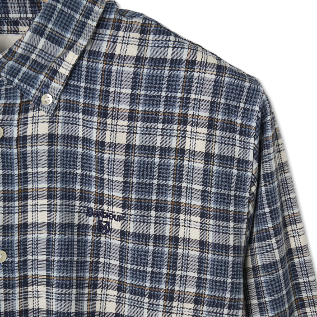 Barbour Mosswood Tailored Fit Checked Shirt Navy - Detail 3