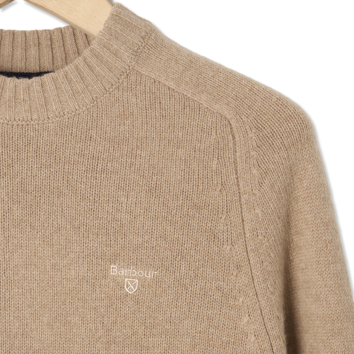 Barbour Newtown Crew Neck Sweater Washed Stone - Detail 2