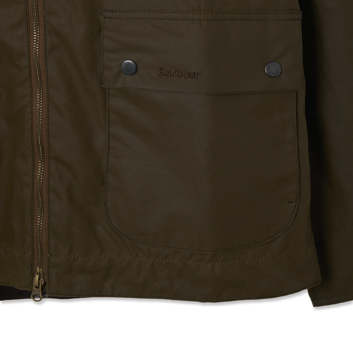 Barbour Short Bedale Wax Jacket Brown - Detail 5