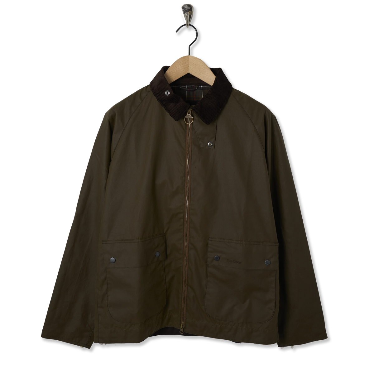 Barbour Short Bedale Wax Jacket Brown - Front