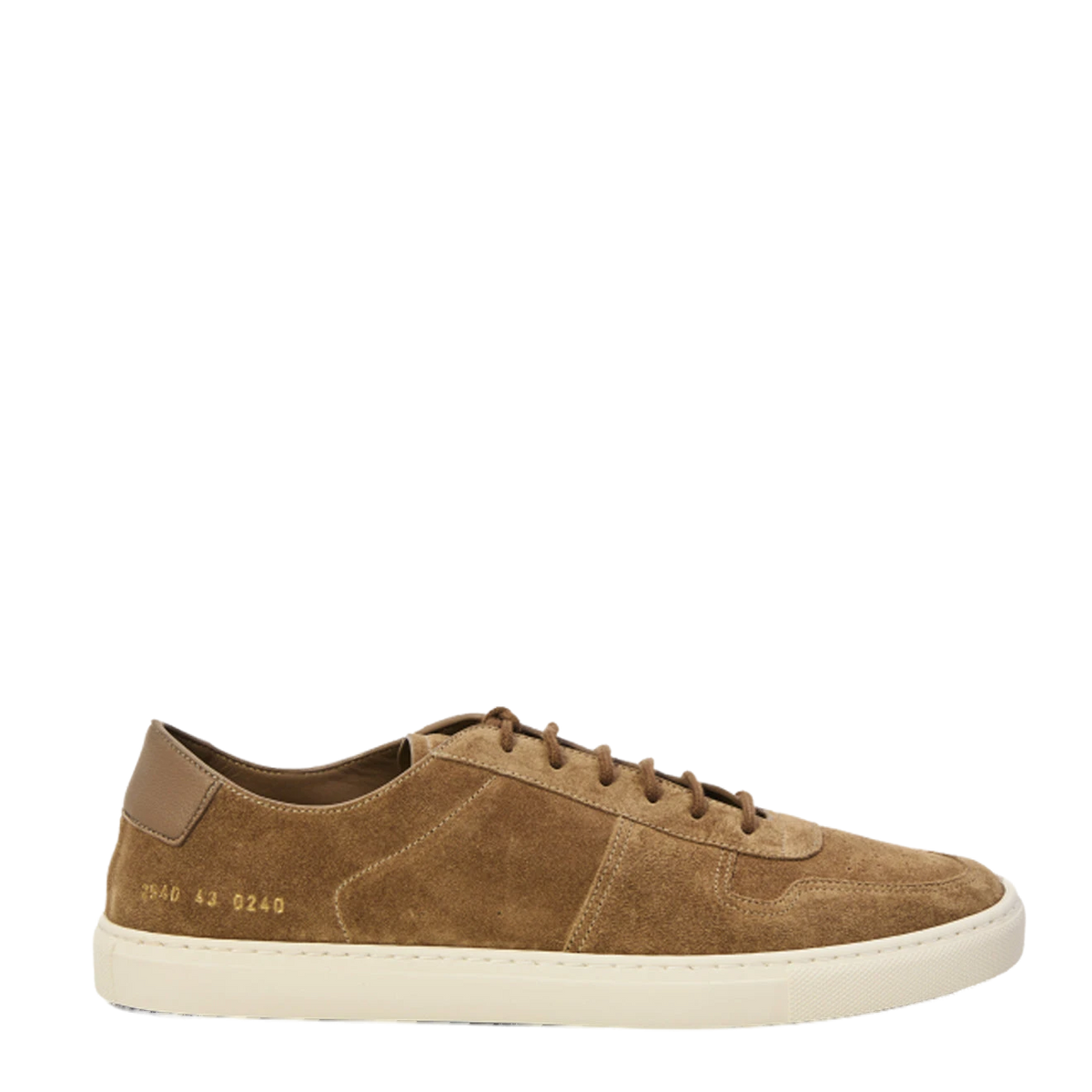Common Projects BBall Slim Deconstructed Suede Trainer Taupe - View 1