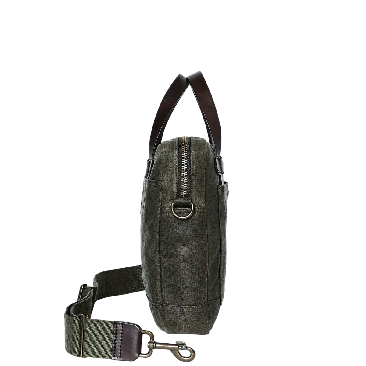 Filson Tin Cloth Compact Briefcase Otter Green - View 3