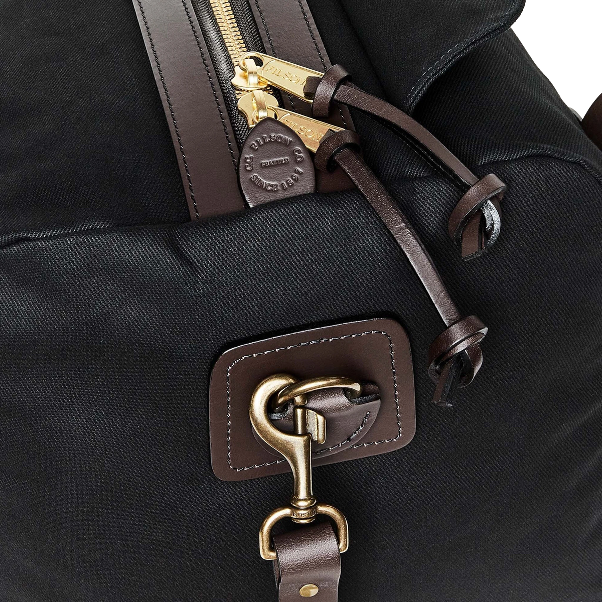Filson Medium Rugged Twill Duffle Bag Black - View 7