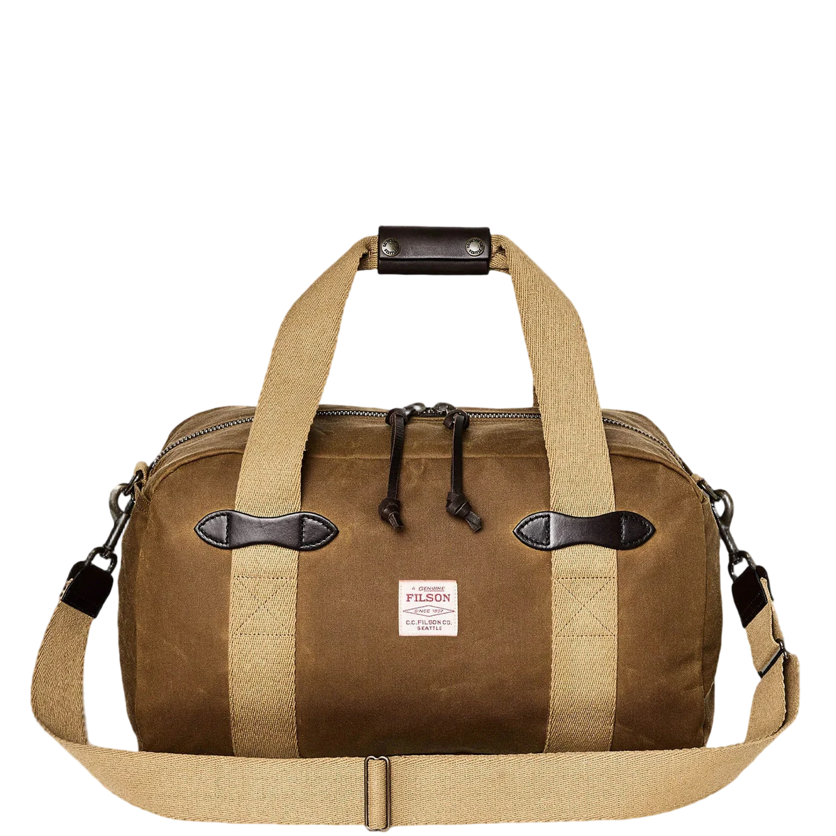 Filson Tin Cloth Small Duffle Bag Dark Tan - View 1