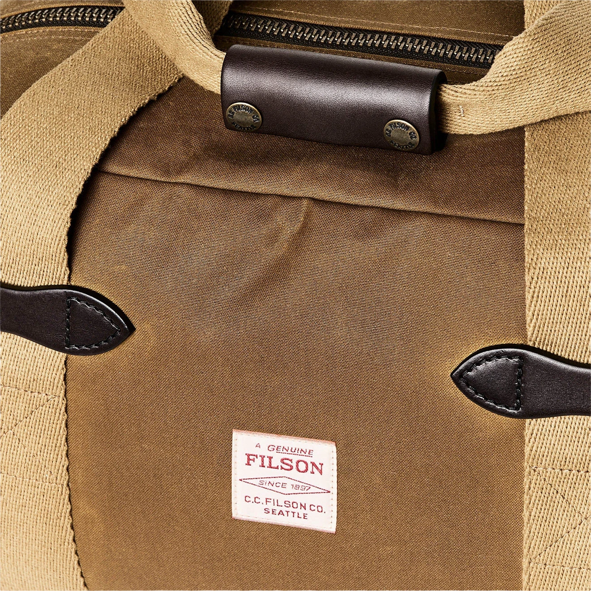 Filson Tin Cloth Small Duffle Bag Dark Tan - View 5