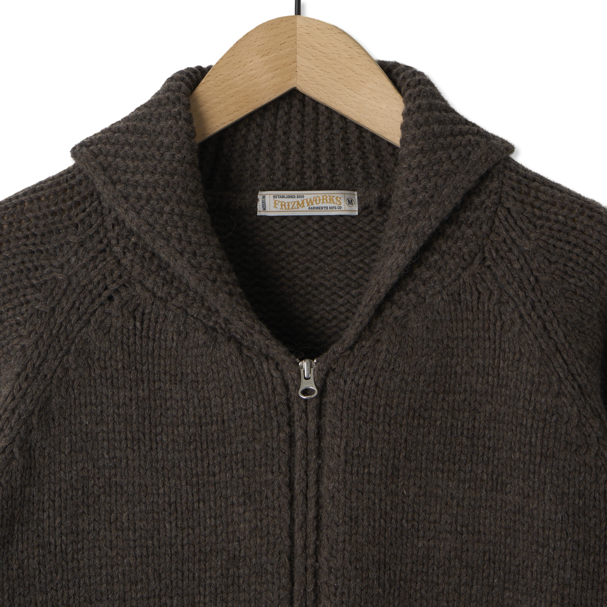 Frizmworks Heavy Cowichan Zipup Cardigan Sephia - Detail 2