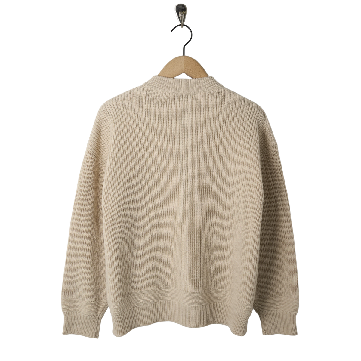 Frizmworks Heavy Wool Round Cardigan Cream - Back