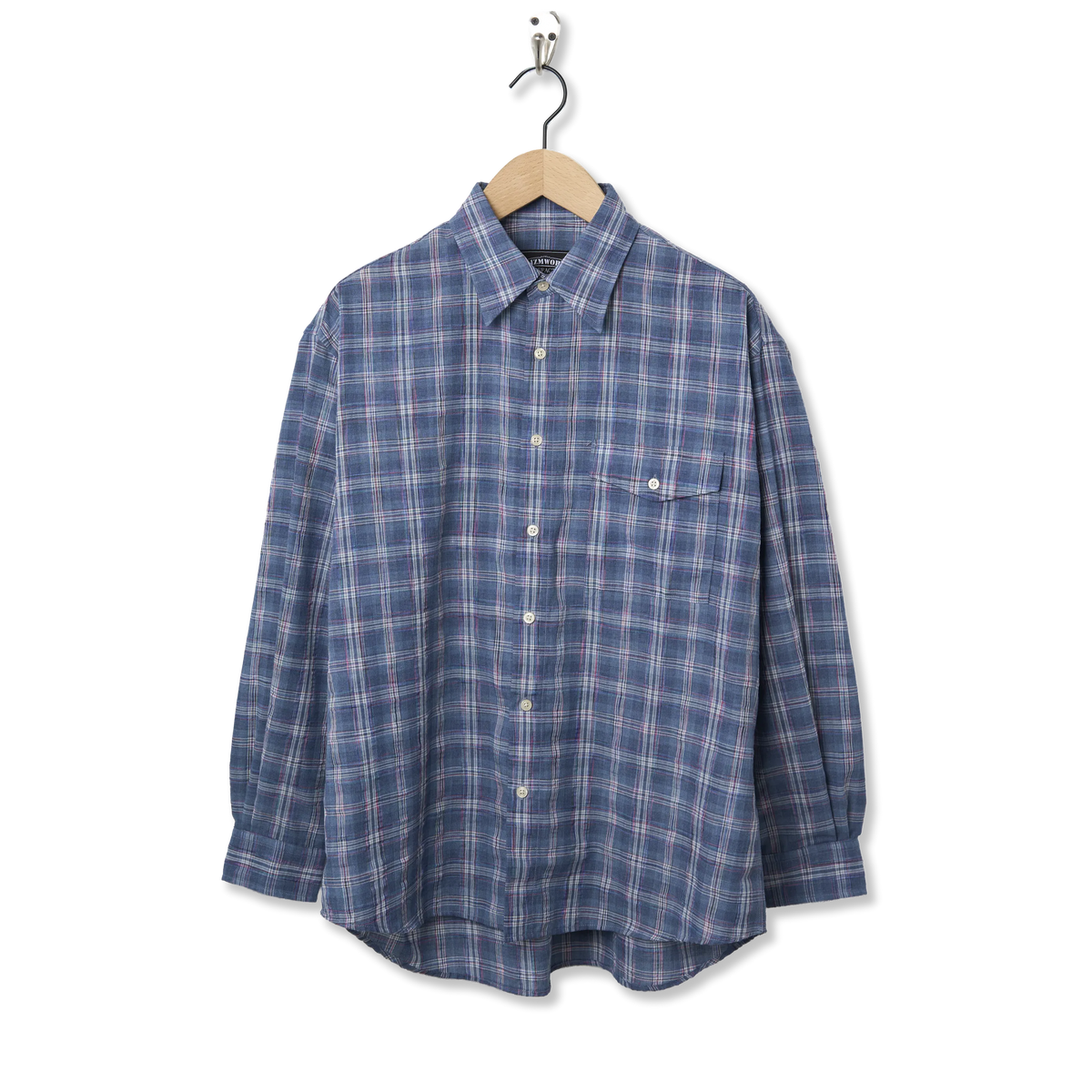 Frizmworks Uneven Check Shirt Blue - Front