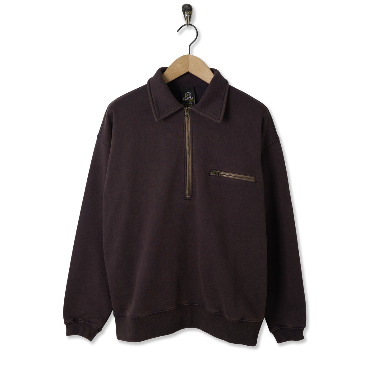 Frizmworks Vintage Dyeing Half Zip Sweat Vintage Purple - Front