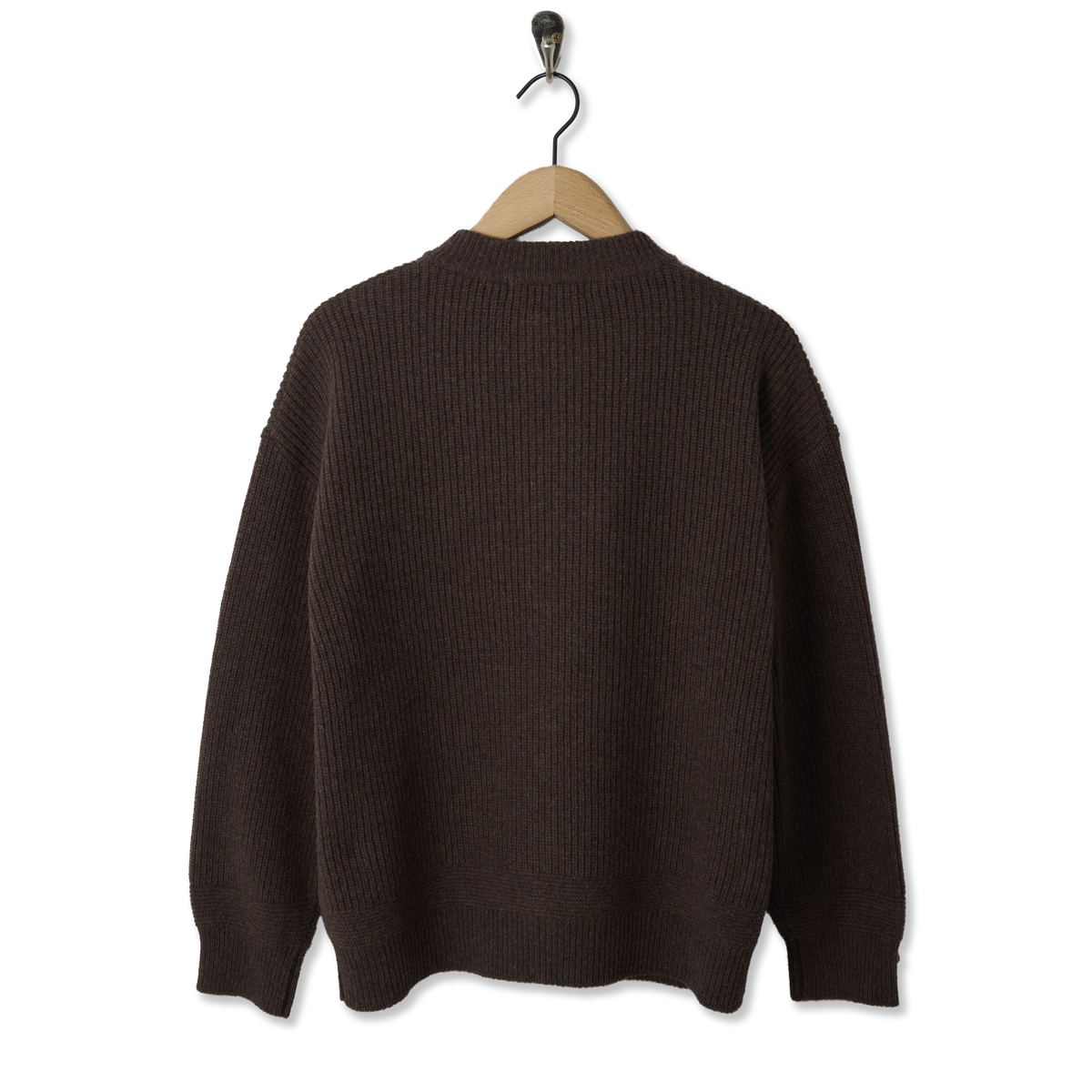 Frizmworks Wool Deck Zipup Cardigan Choco Brown - Back