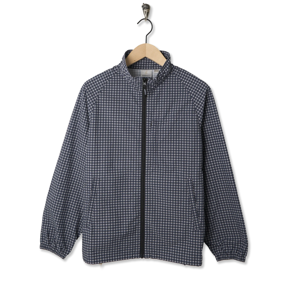 Gramicci Mini Check Nylon Jacket Navy Check - Front