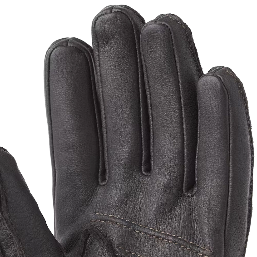 Hestra Deerskin Primaloft Rib Glove Dark brown - View 2
