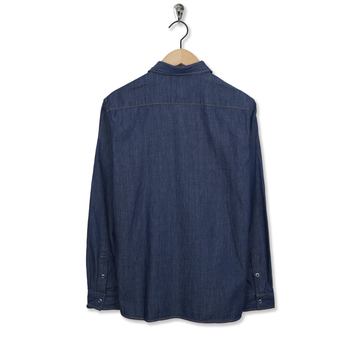 Lacoste Regular Fit Lightweight Denim Shirt Dark Blue - Back