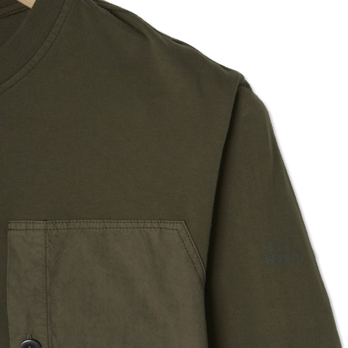 Left Hand L/S Pocket Tee Olive - Detail 3
