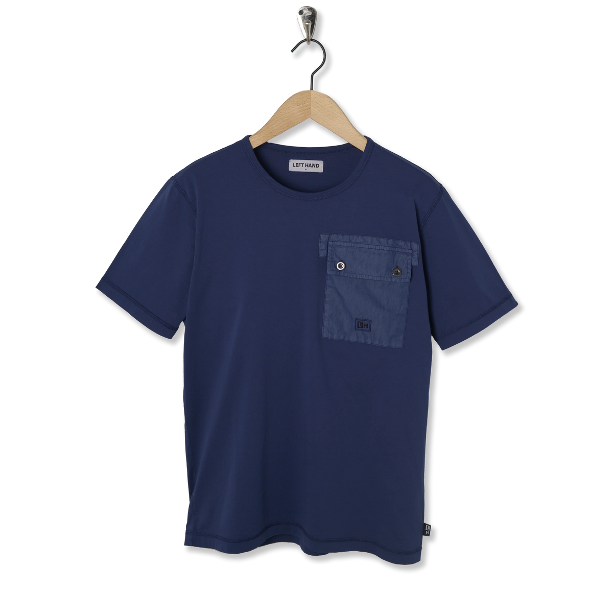 Left Hand S-S LH PATCH PKT TEE NAVY - Front