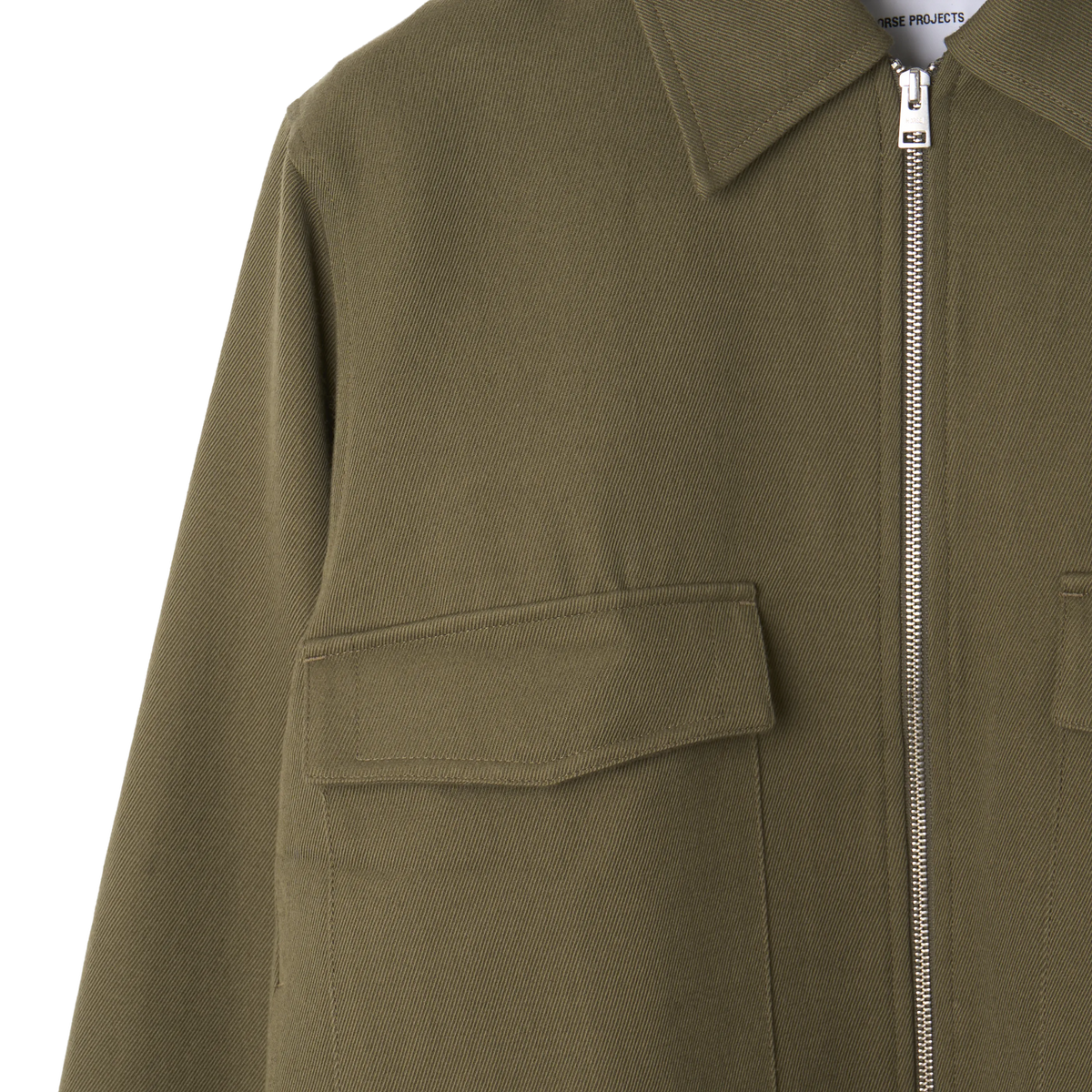 Norse Projects Aksel Cavalry Cotton Wool Windstopper Jacket Olive Night - Detail 1