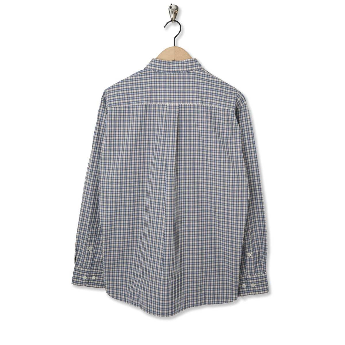Norse Projects Falster Fine Check Oversize Shirt Cerulean - Back