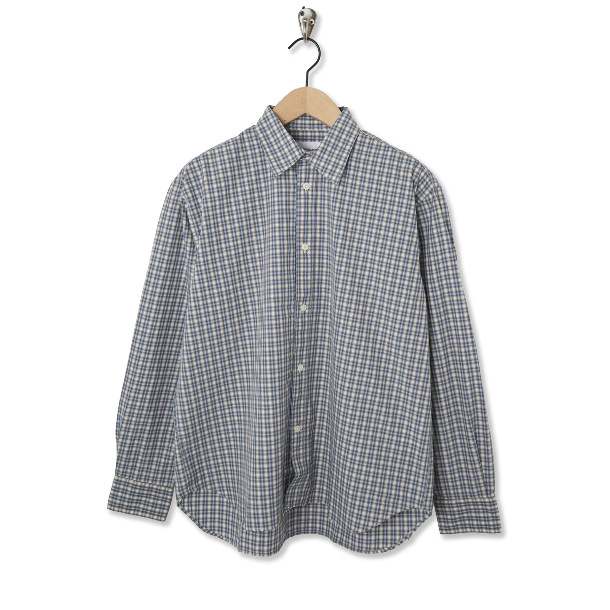 Norse Projects Falster Fine Check Oversize Shirt Cerulean - Front