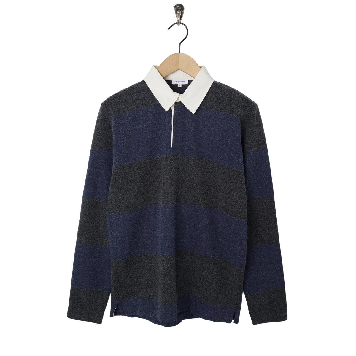 Norse Projects Ruben Brushed Jersey Rugby LS Polo Navy - Front
