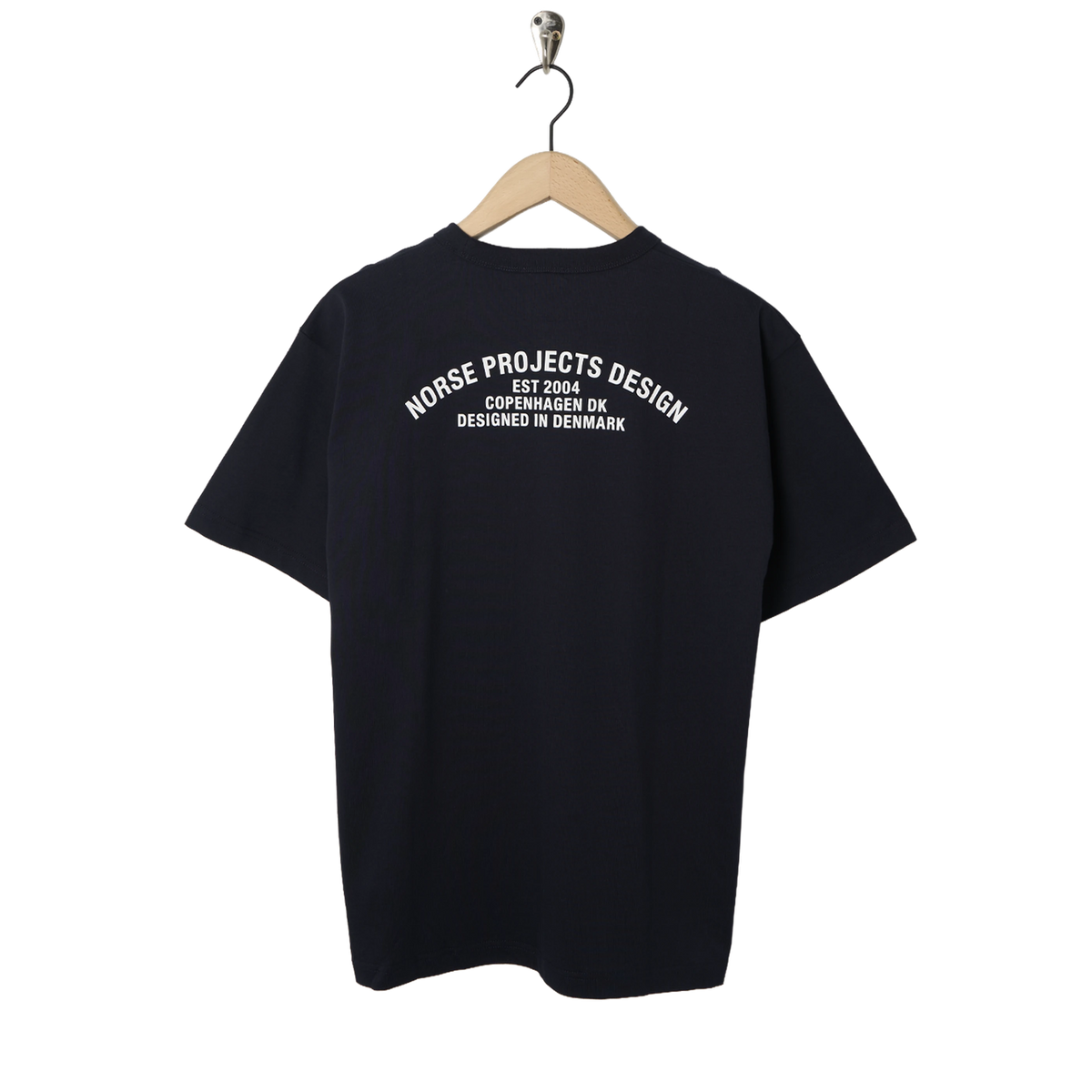 Norse Projects Snekkersten Organic Arch Print T-Shirt Dark Navy - Back