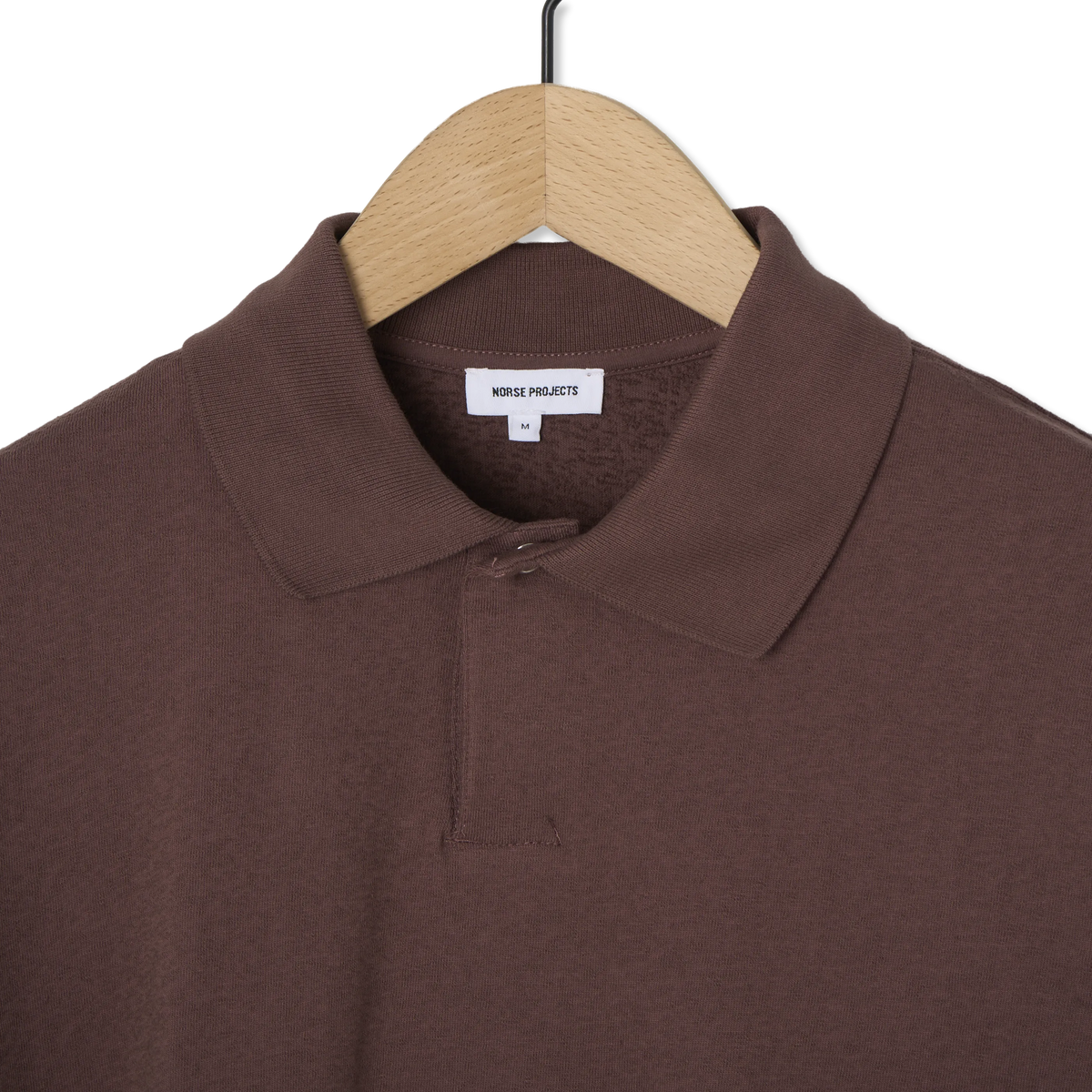 Norse Projects Sylane Relaxed Light Pile Jersey Polo Peppercorn - Detail 1