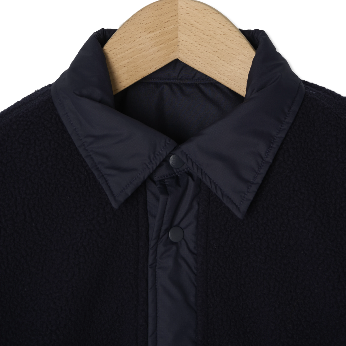 Norse Projects Ulrik Reversible Fleece Overshirt Dark Navy - Detail 3