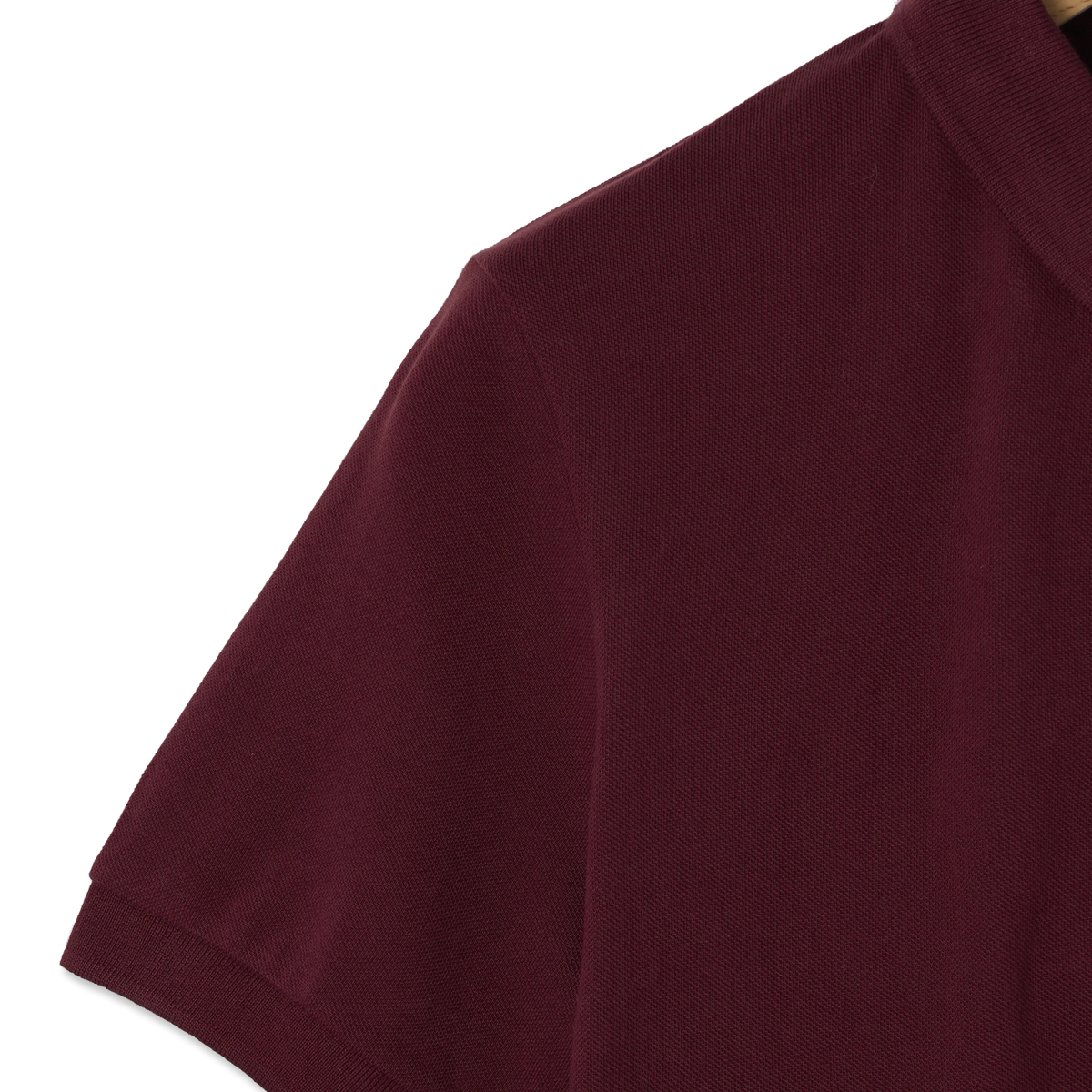 Oi Polloi Classic S/S Polo Shirt Burgundy - Detail 2