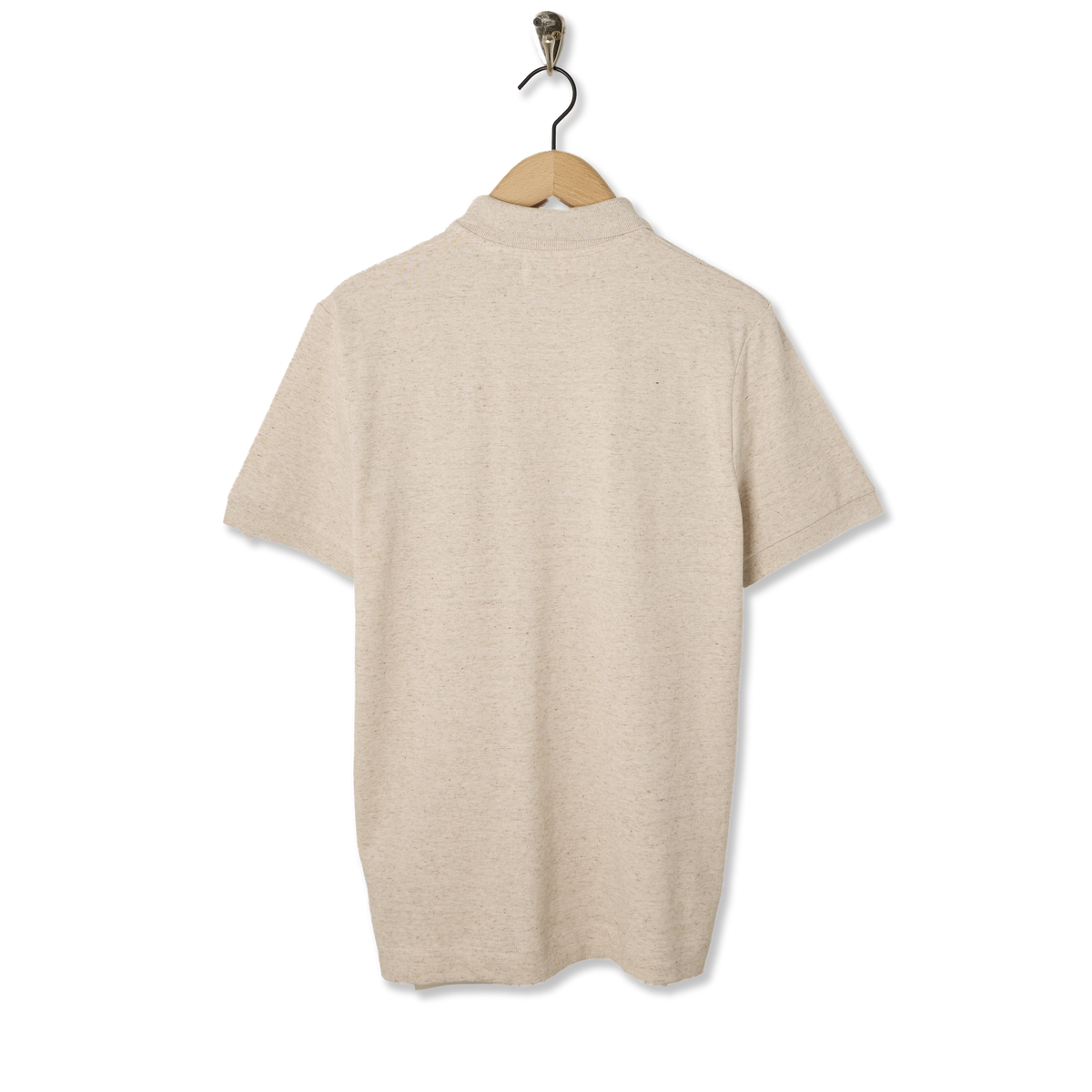Oi Polloi Classic S/S Polo Shirt Oatmeal - Back