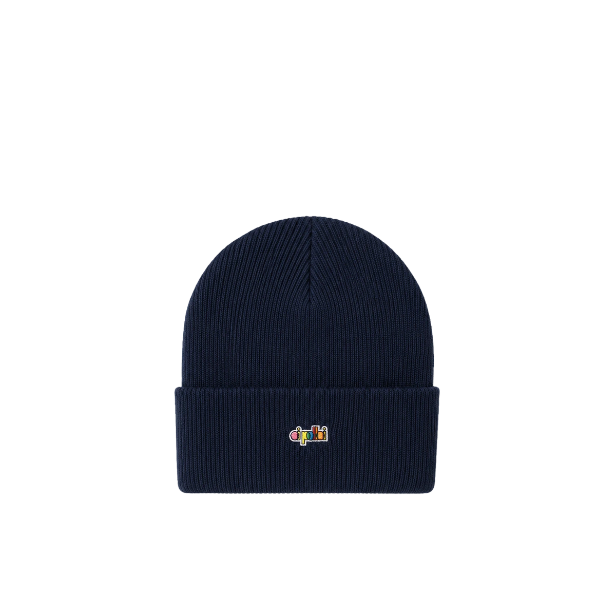 Oi Polloi North Sea Knit Beanie Hat Navy - View
