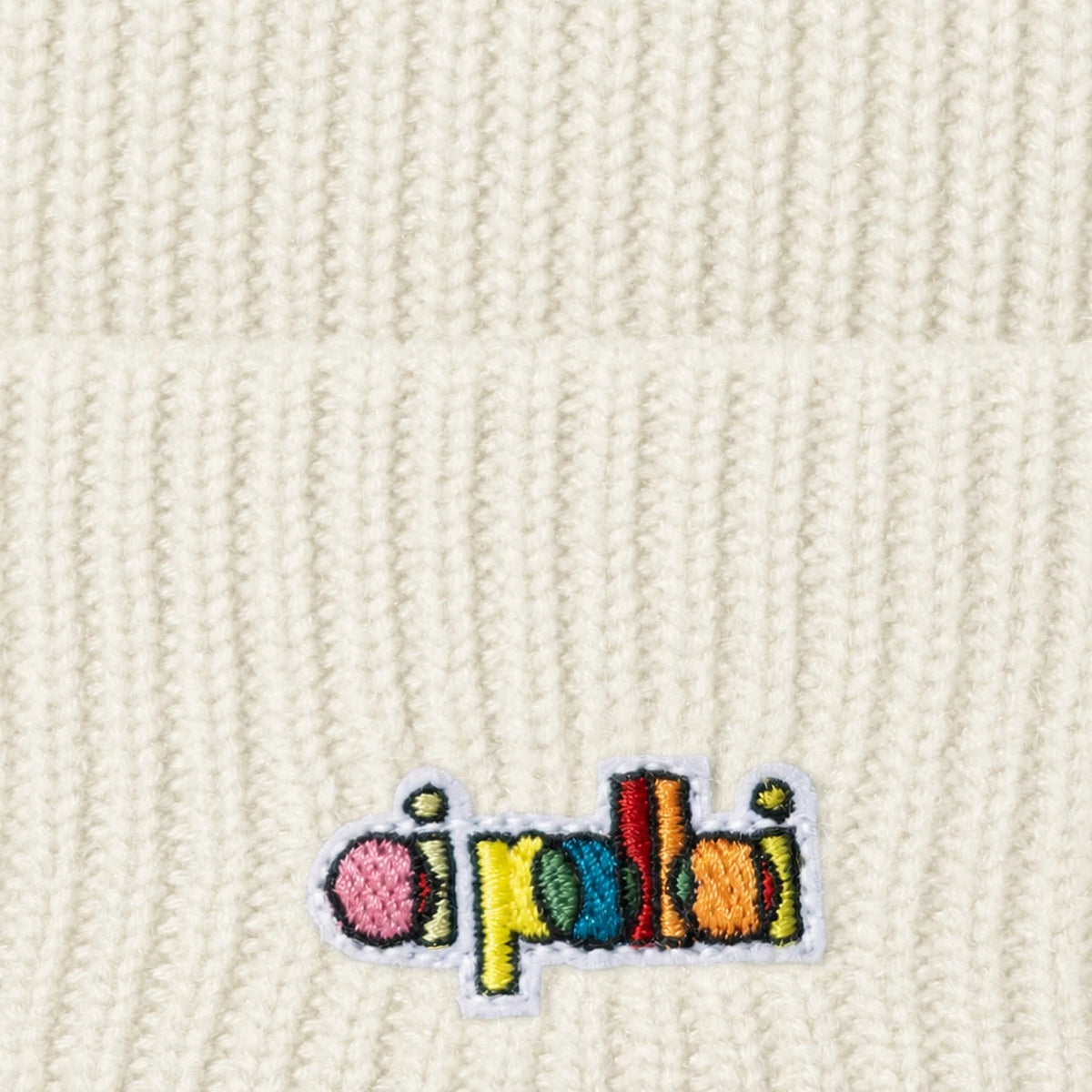 Oi Polloi North Sea Knit Beanie Hat White - View 2