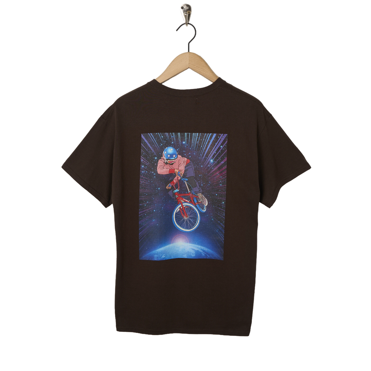 Oi Polloi Outer Space BMX S/S T-Shirt Brown - Back