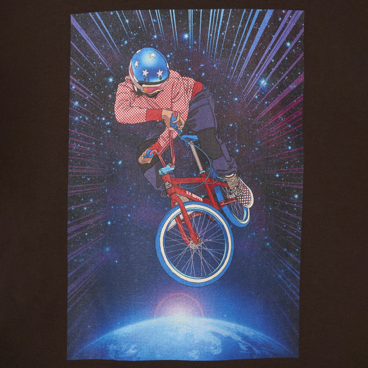 Oi Polloi Outer Space BMX S/S T-Shirt Brown - Detail 5