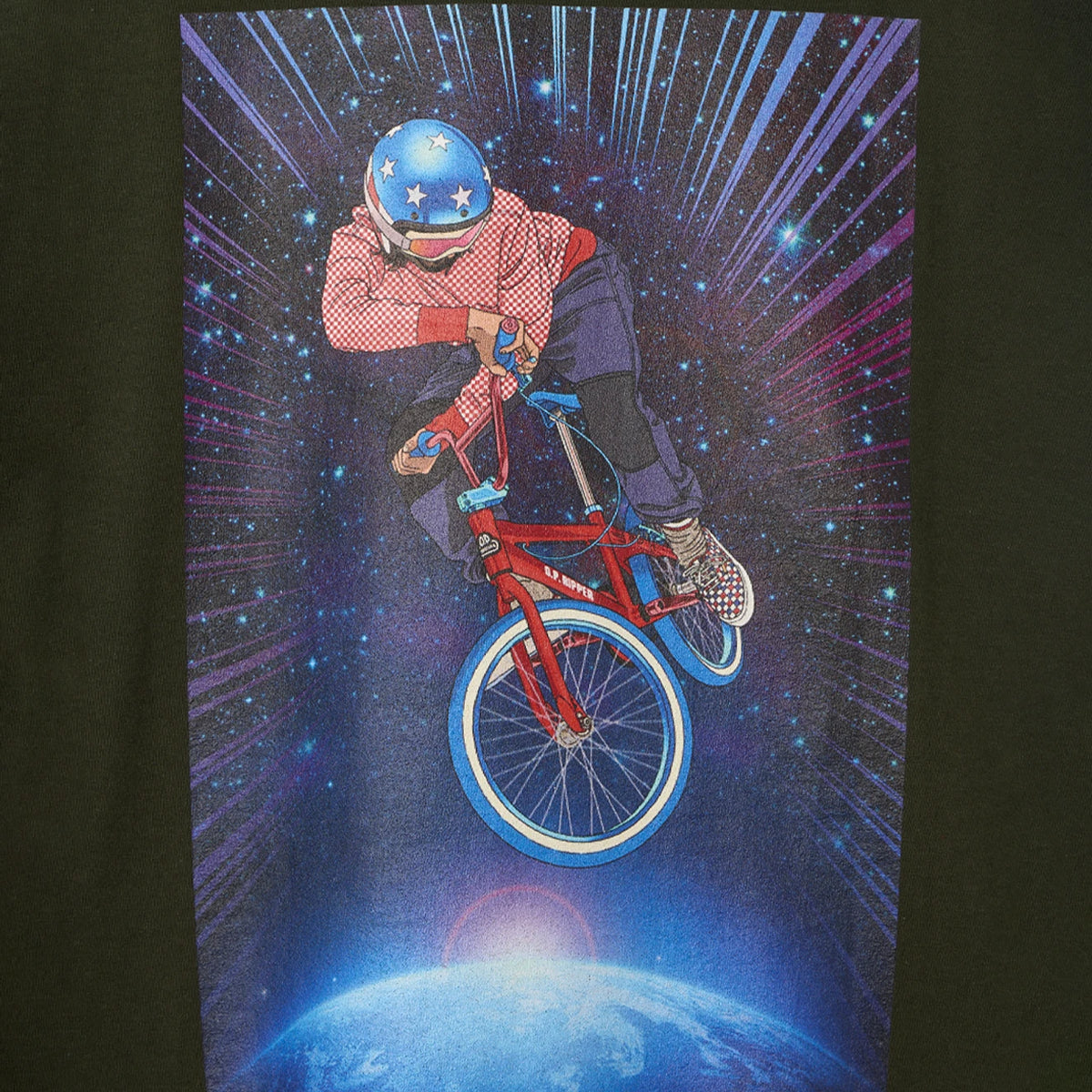 Oi Polloi Outer Space BMX S/S T-Shirt Dark Forest - Detail 4