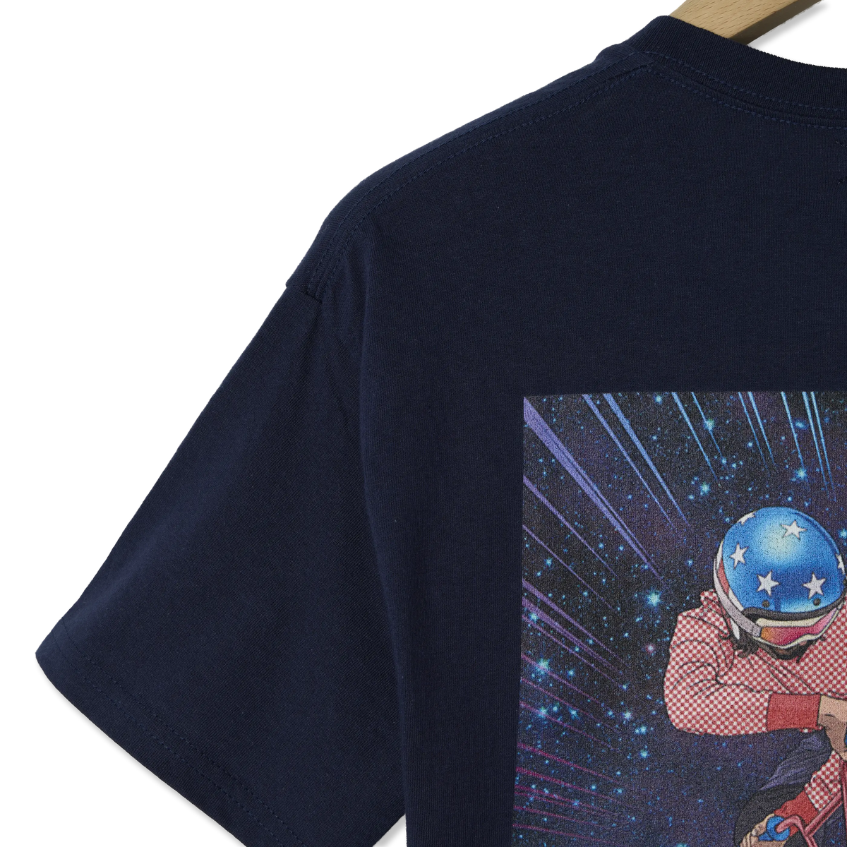 Oi Polloi Outer Space BMX S/S T-Shirt Navy - Detail 3