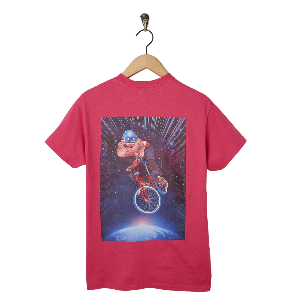 Oi Polloi Outer Space BMX S/S T-Shirt Pink - Detail 3