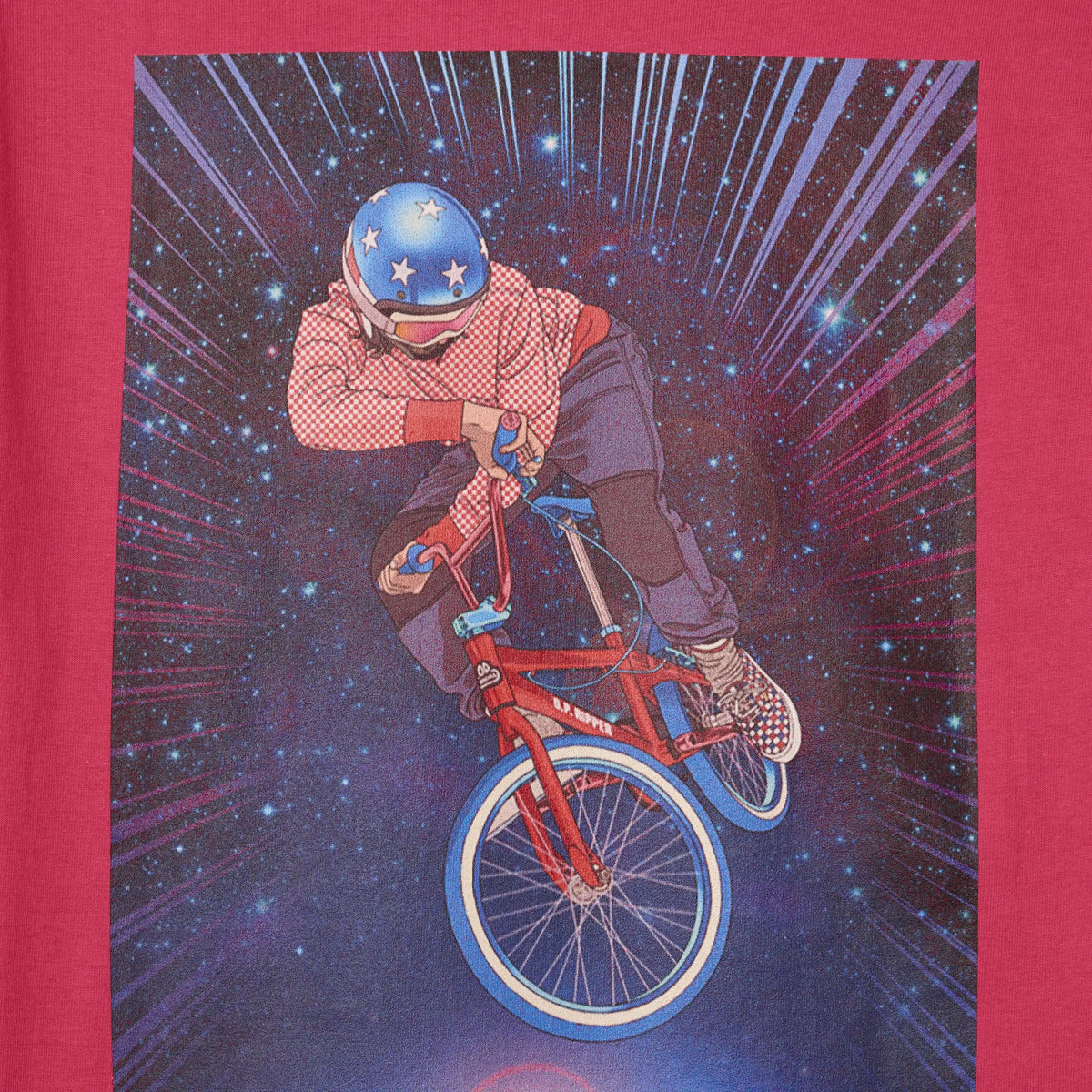 Oi Polloi Outer Space BMX S/S T-Shirt Pink - Detail 5