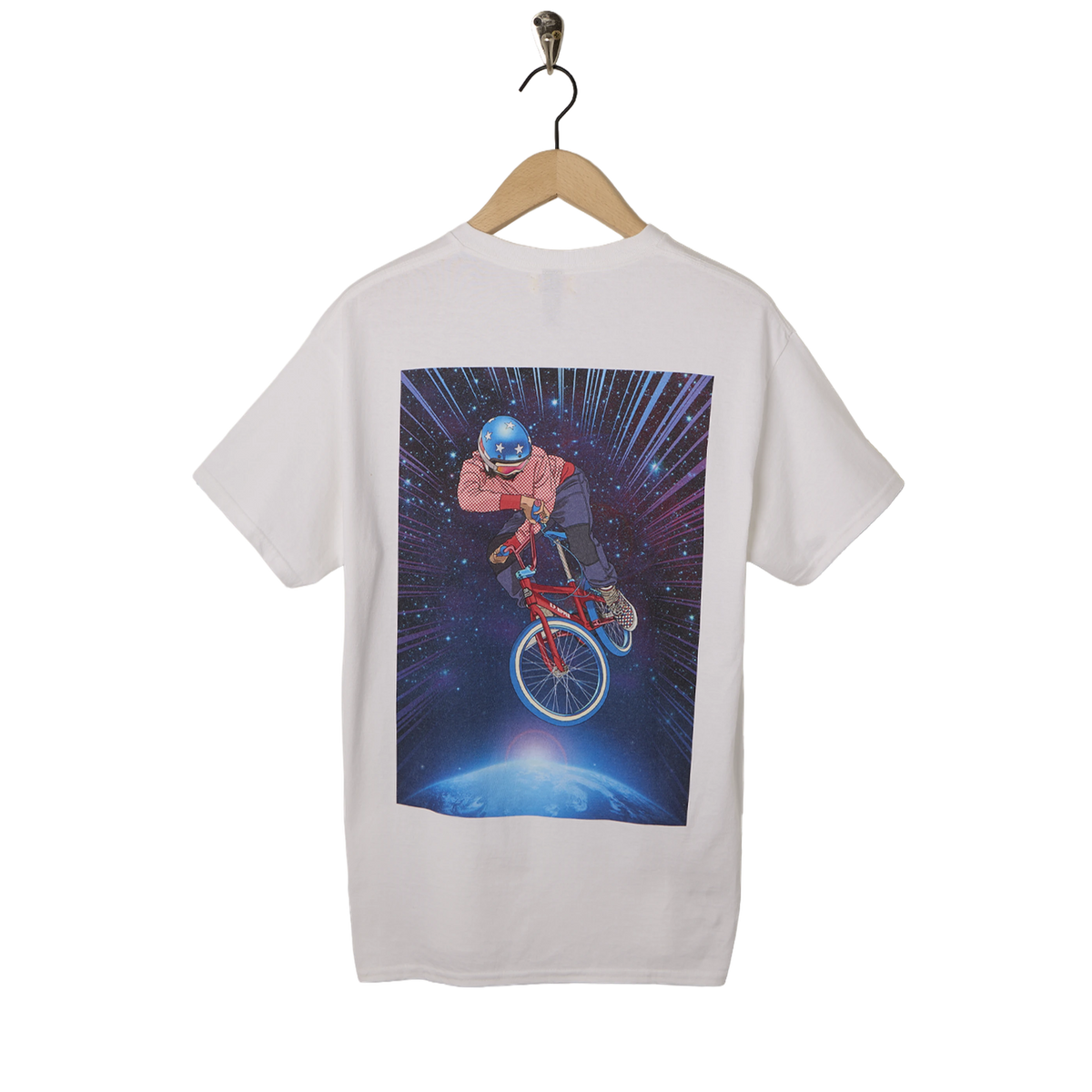 Oi Polloi Outer Space BMX S/S T-Shirt White - Back