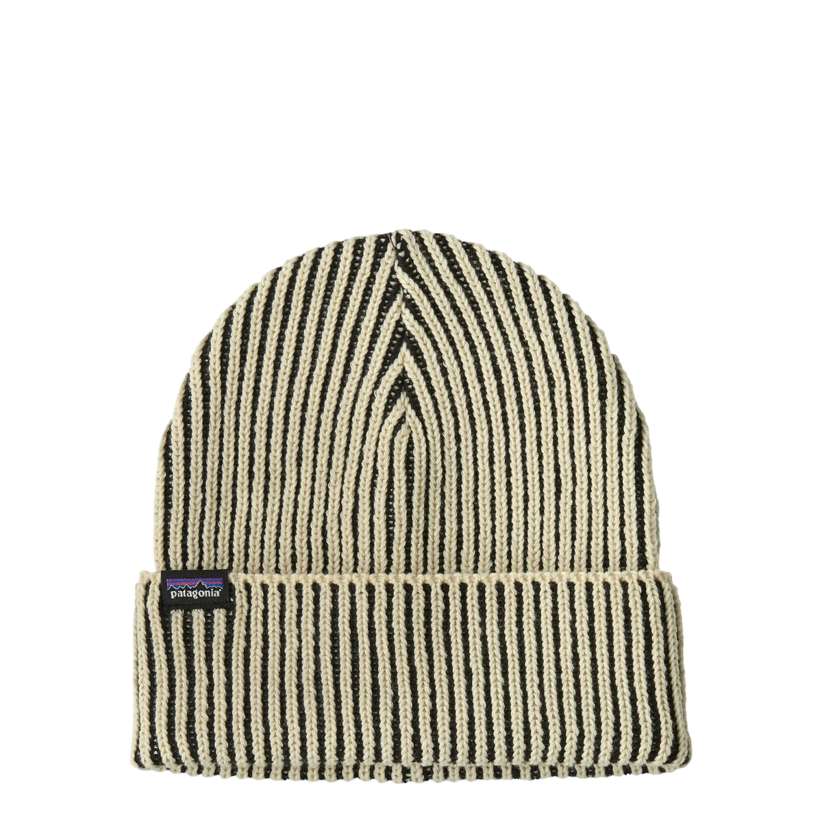 Patagonia Fisherman's Rolled Beanie Contrast Stripe Black - View