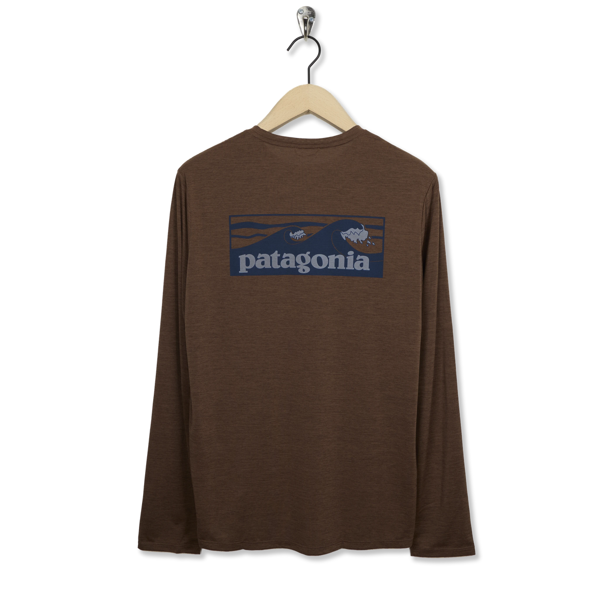 Patagonia L/S Capilene Cool Daily Shirt Boardshort Logo Berm Brown Light Berm Brown X-Dye - Back