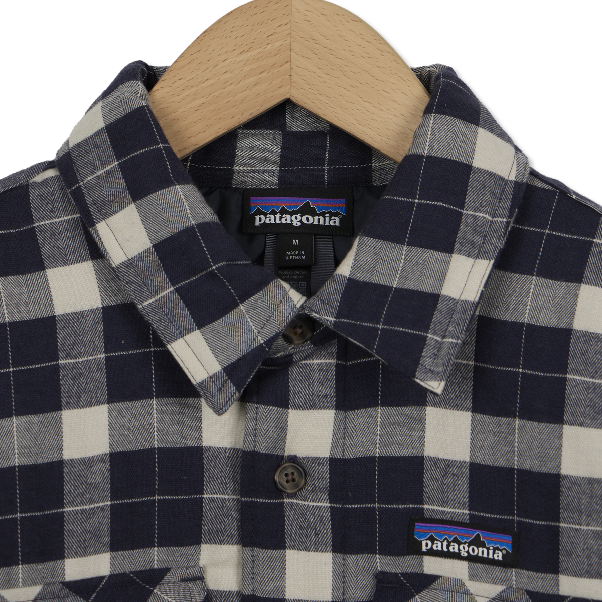 Patagonia Lightweight Insulated Fjord Flannel Shirt Evergreen Fjord / Smolder Blue - Detail 2