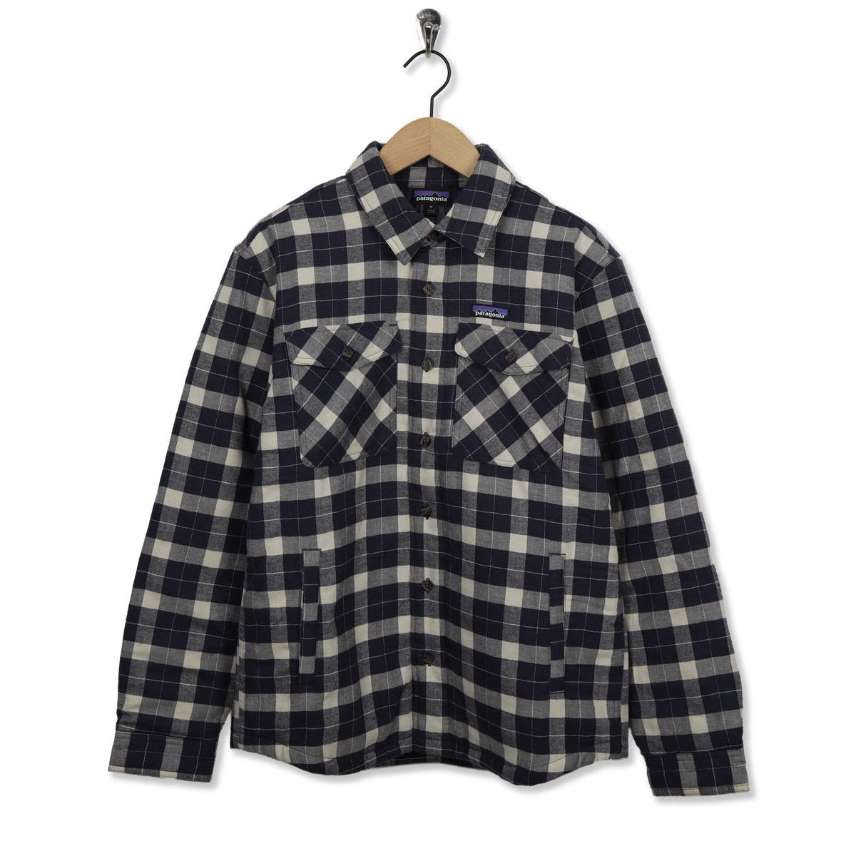Patagonia Lightweight Insulated Fjord Flannel Shirt Evergreen Fjord / Smolder Blue - Front
