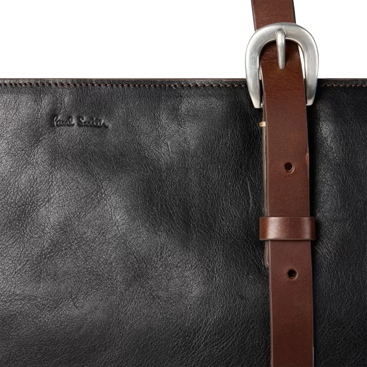 Paul Smith Leather Duffle Tote Bag Black - View 8