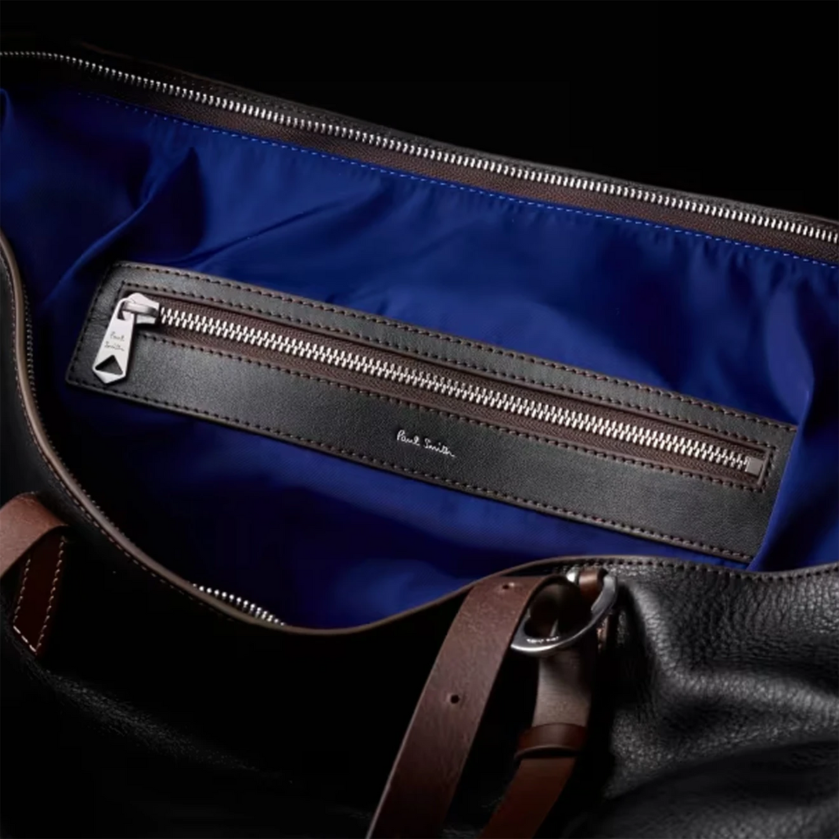 Paul Smith Leather Duffle Tote Bag Black - View 9