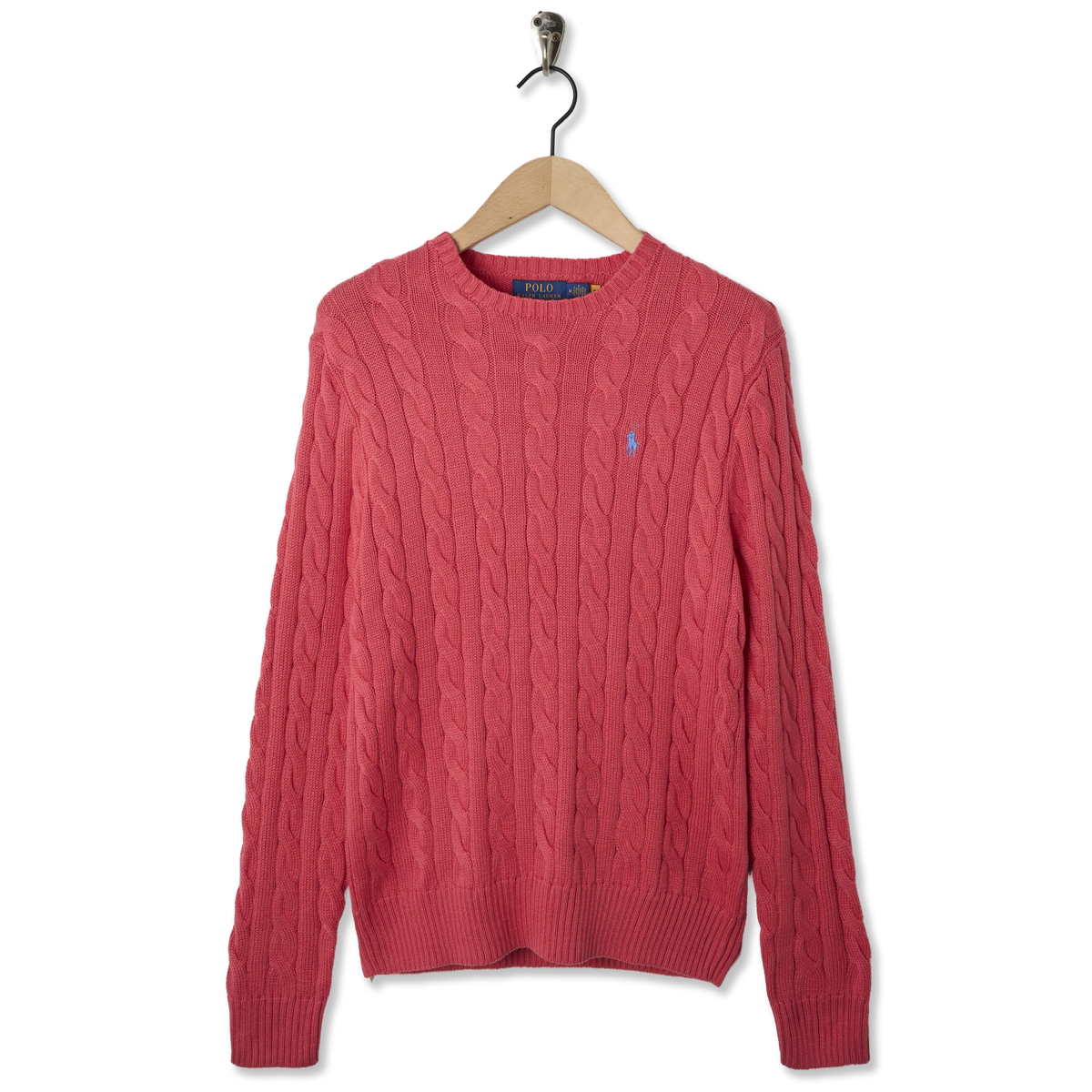 Polo Ralph Lauren Cable-Knit Cotton Jumper Pale Red - Front