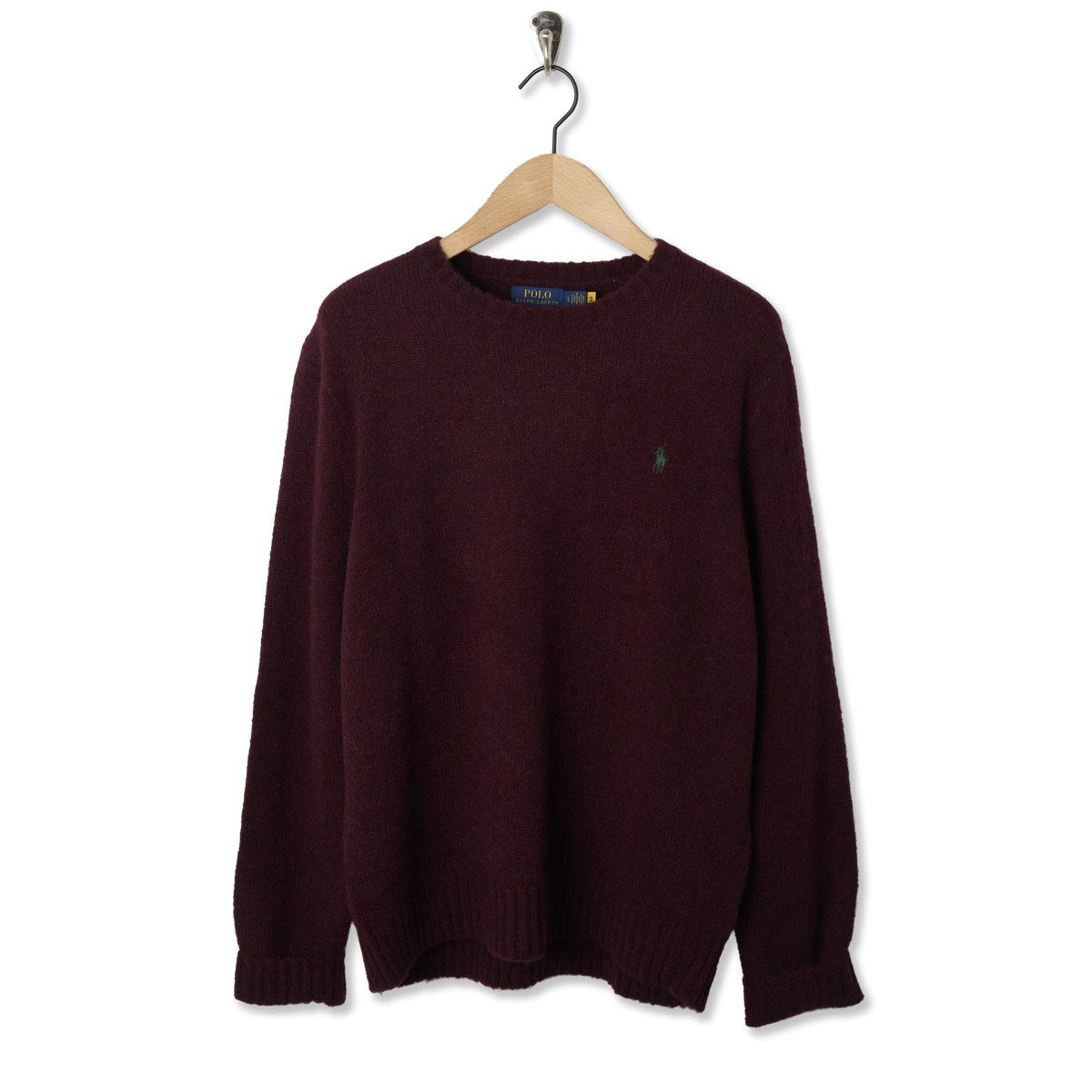 Polo Ralph Lauren Chunky Crew Knit Aged Wine Heather - Front